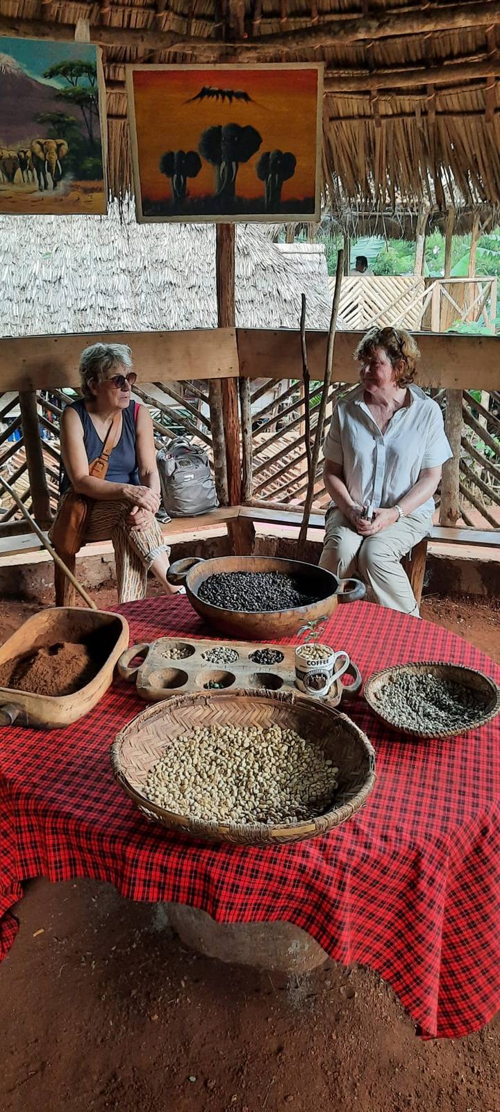 Traditional Chagga coffee preparation during a Materuni village experience
