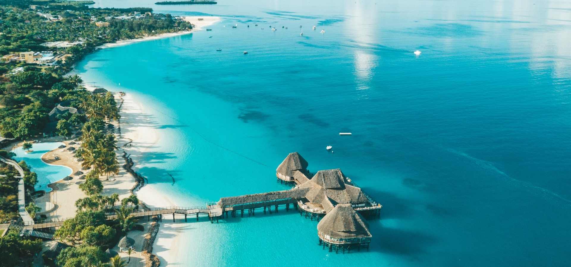Zanzibar coastline beside the Indian Ocean on a private island holiday