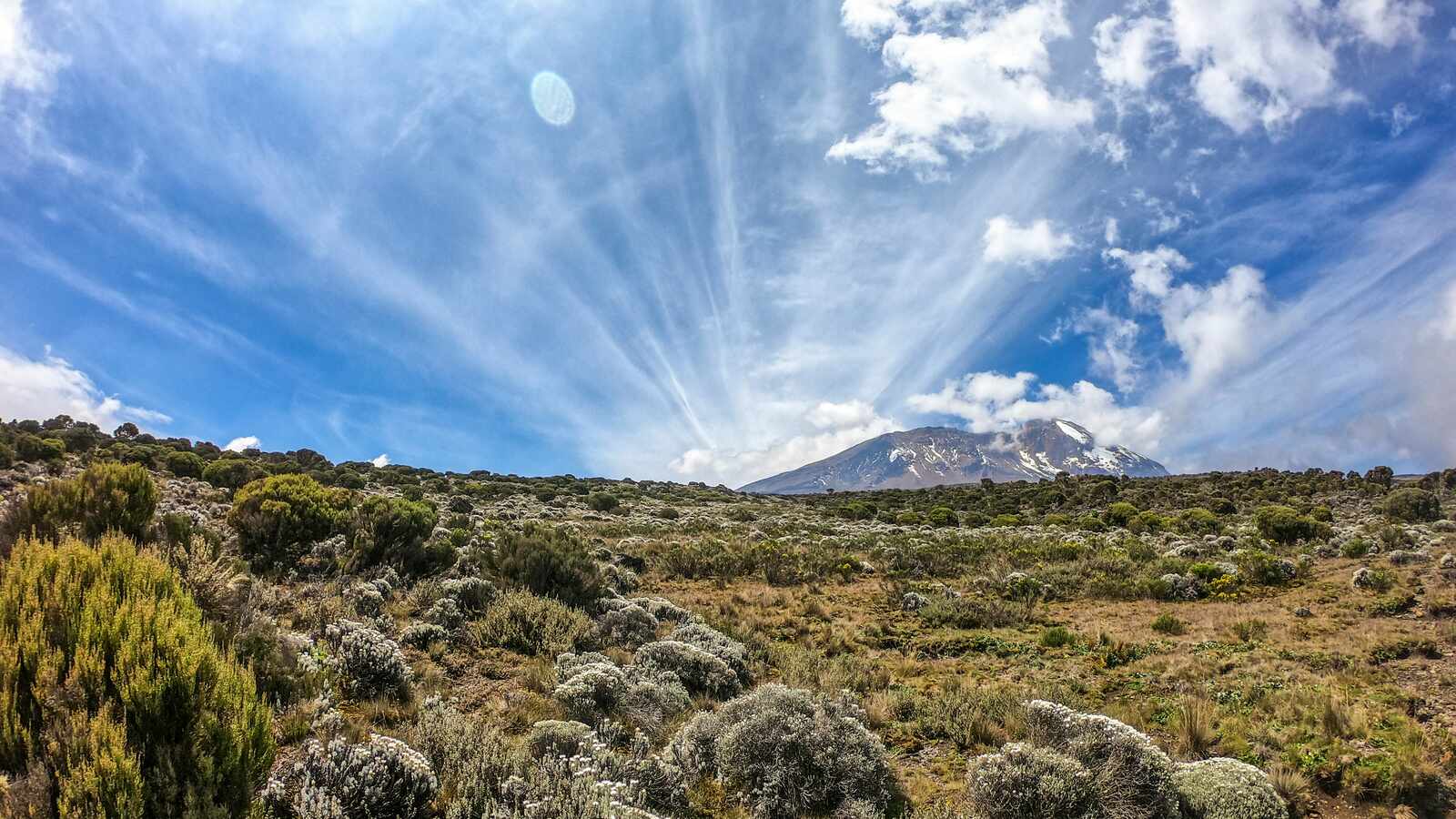 Wide alpine desert landscape on Mount Kilimanjaro