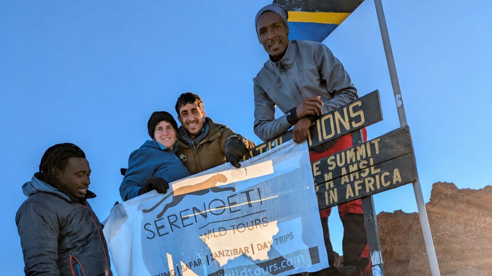 Mount Meru trekking group in Tanzania
